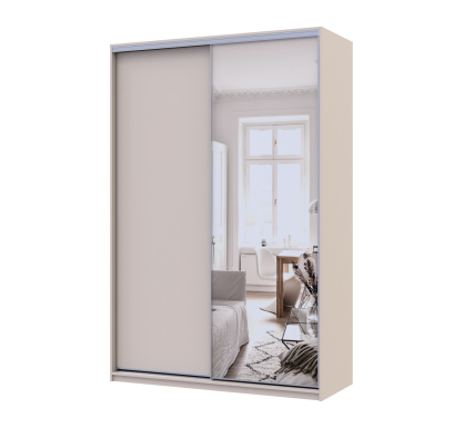 Šatní skříň s posuvnými dveřmi Doros City Light Kašmír 1 dveře / 1 zrcadlo 150×60×225 (80736353)