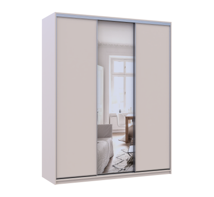 Šatní skříň s posuvnými dveřmi Doros City Light Kašmír 2 dveře / 1 zrcadlo 180×60×225 (80736371)