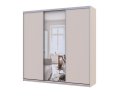 Šatní skříň s posuvnými dveřmi Doros City Light Kašmír 2 dveře / 1 zrcadlo 225×60×225 (80736383)