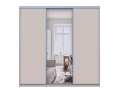 Šatní skříň s posuvnými dveřmi Doros City Light Kašmír 2 dveře / 1 zrcadlo 225×60×225 (80736383)