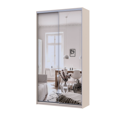 Šatní skříň s posuvnými dveřmi Doros City Light Kašmír 2 zrcadla 120×45×225 (80736344)