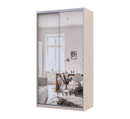 Šatní skříň s posuvnými dveřmi Doros City Light Kašmír 2 zrcadla 120×60×225 (80736341)