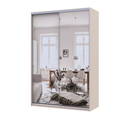 Šatní skříň s posuvnými dveřmi Doros City Light Kašmír 2 zrcadla 150×60×225 (80736359)