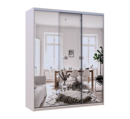 Šatní skříň s posuvnými dveřmi Doros City Light Kašmír 3 zrcadla 180×60×225 (80736374)