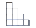 Regál Doros Step 4×4 Šedý otevřený 136,2×28,8×140,7 (41516179)