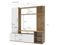 Obývací stěna Doros Kona Dub Evok / Bílý 151 × 40 × 147 (44900388)