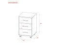 Komoda Doros T3 Grafit/Bílý 43×42×66,4 (41902062)